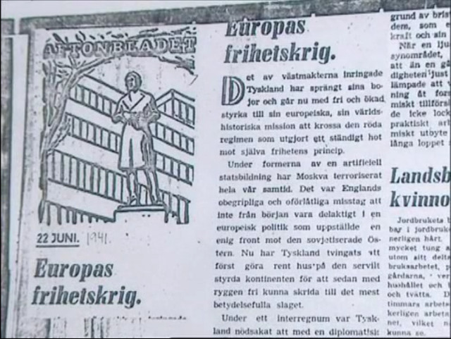 Aftonbladet den 22. juni 1941.